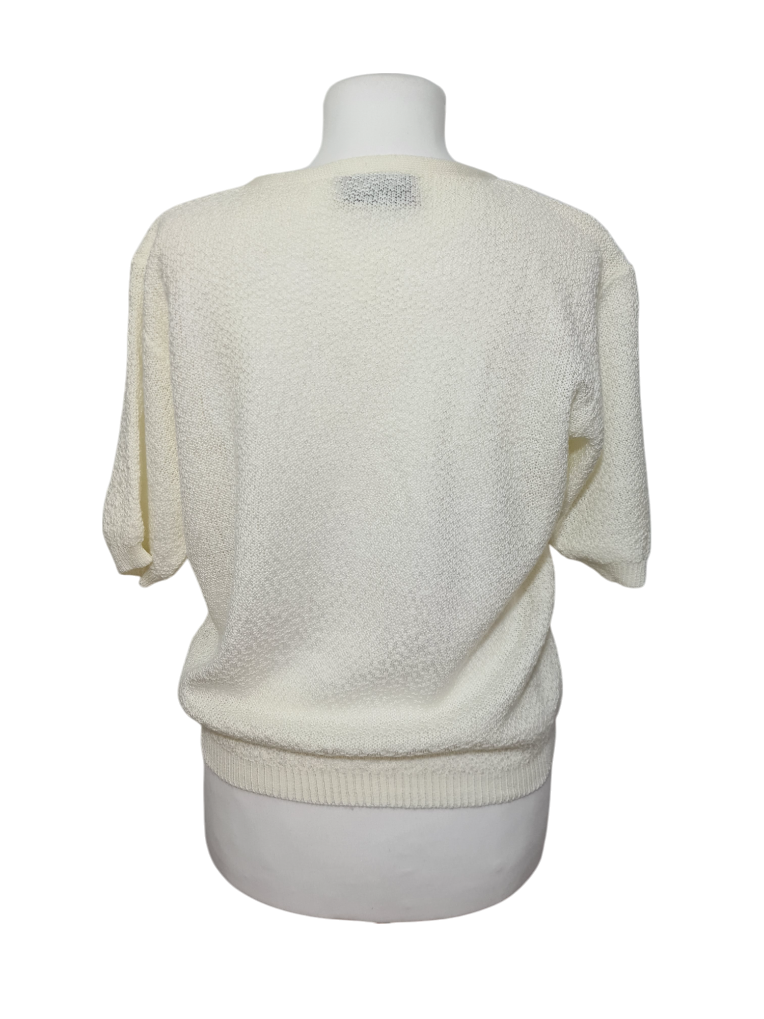 Pull manches courtes avec broderies florales des années 80-90 EMMAUS