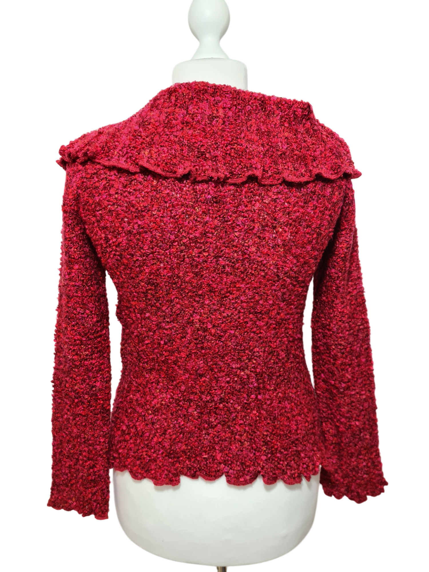 Pull moelleux bordeaux style bohème chic des années 90-2000 EMMAUS