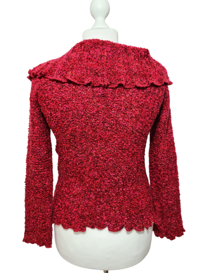 Pull moelleux bordeaux style bohème chic des années 90-2000 EMMAUS