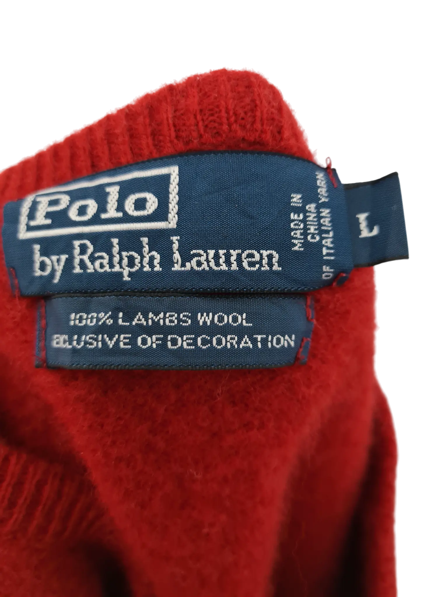 Pull Polo Ralph Lauren homme rouge laine d’agneau – taille S (étiqueté L) Aucun fournisseur