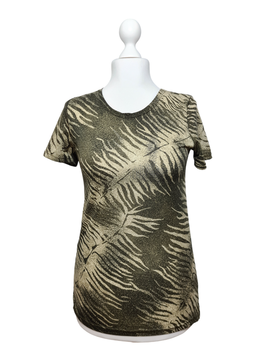 T-shirt kaki Bergère de France des années 90-2000 EMMAUS