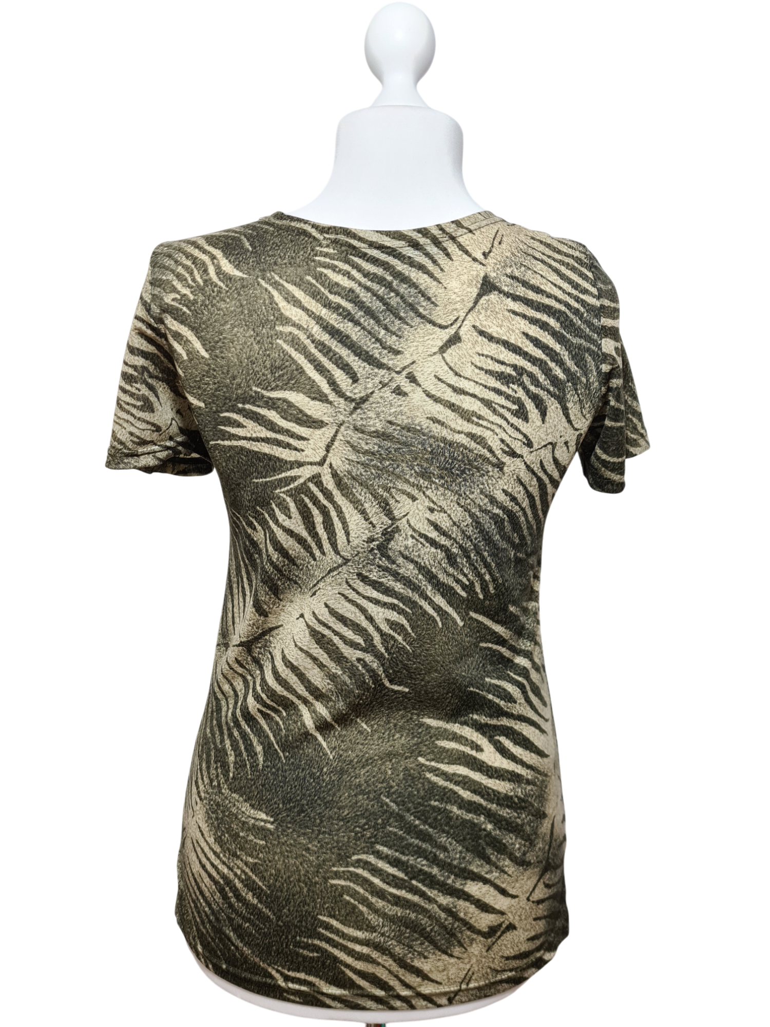 T-shirt kaki Bergère de France des années 90-2000 EMMAUS