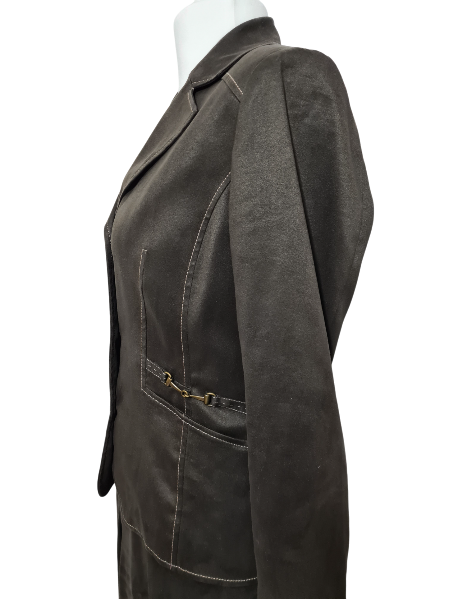 Tailleur marron pantalon + veste Weill des années 90-2000 EMMAUS