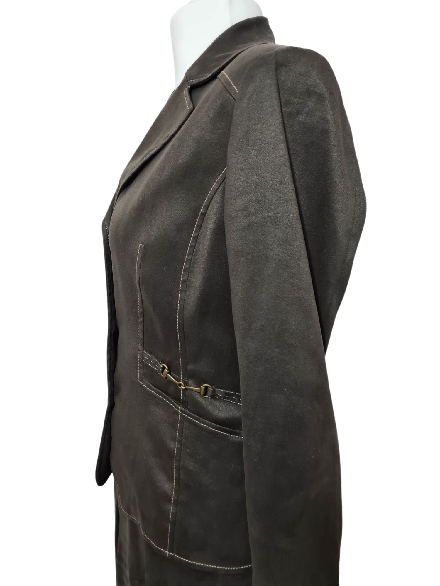 Tailleur marron pantalon + veste Weill des années 90-2000 EMMAUS