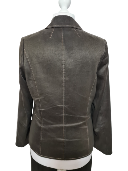 Tailleur marron pantalon + veste Weill des années 90-2000 EMMAUS