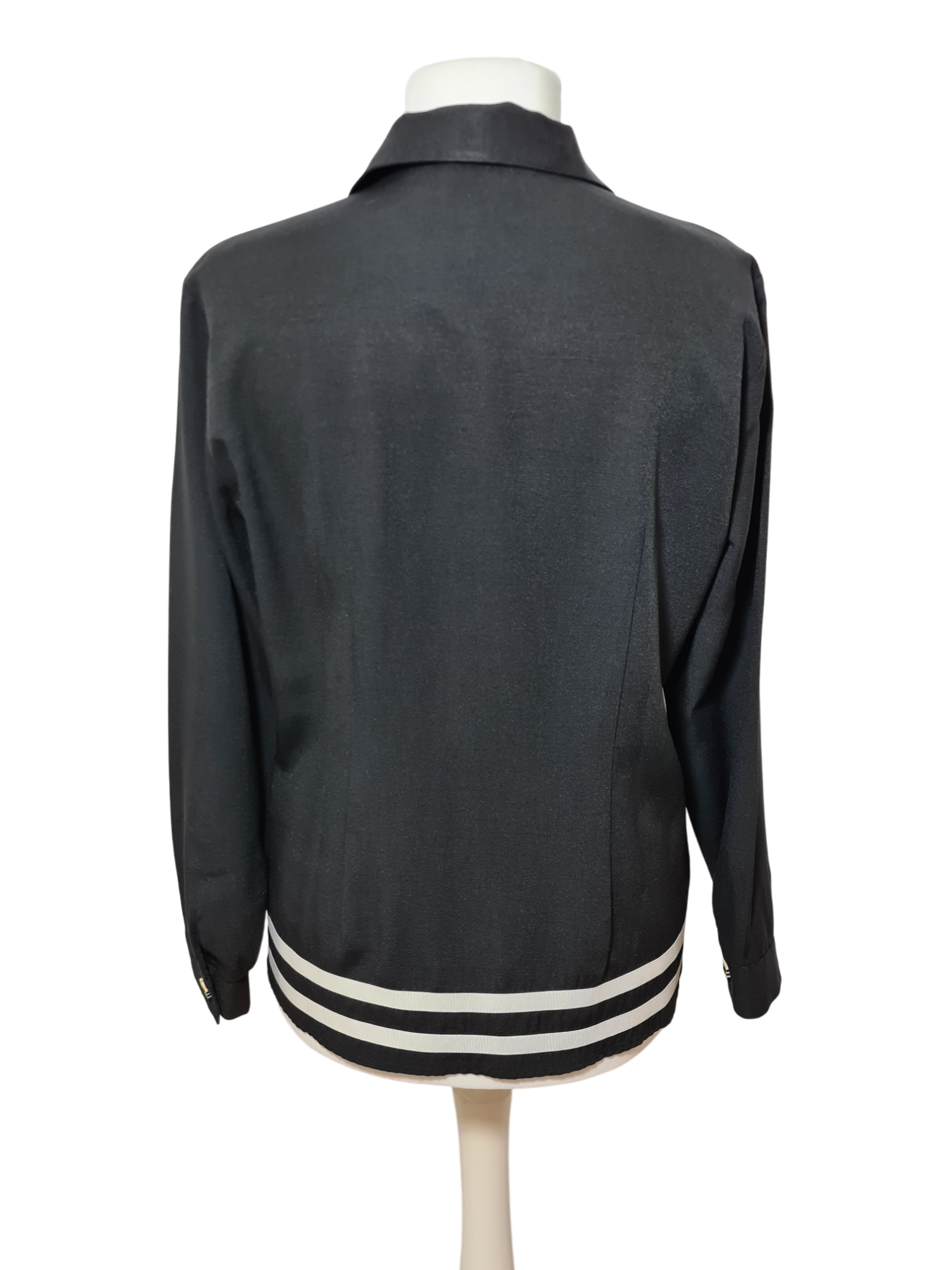 Veste chemise femme noire marque 123 vintage des années 80-90 EMMAUS