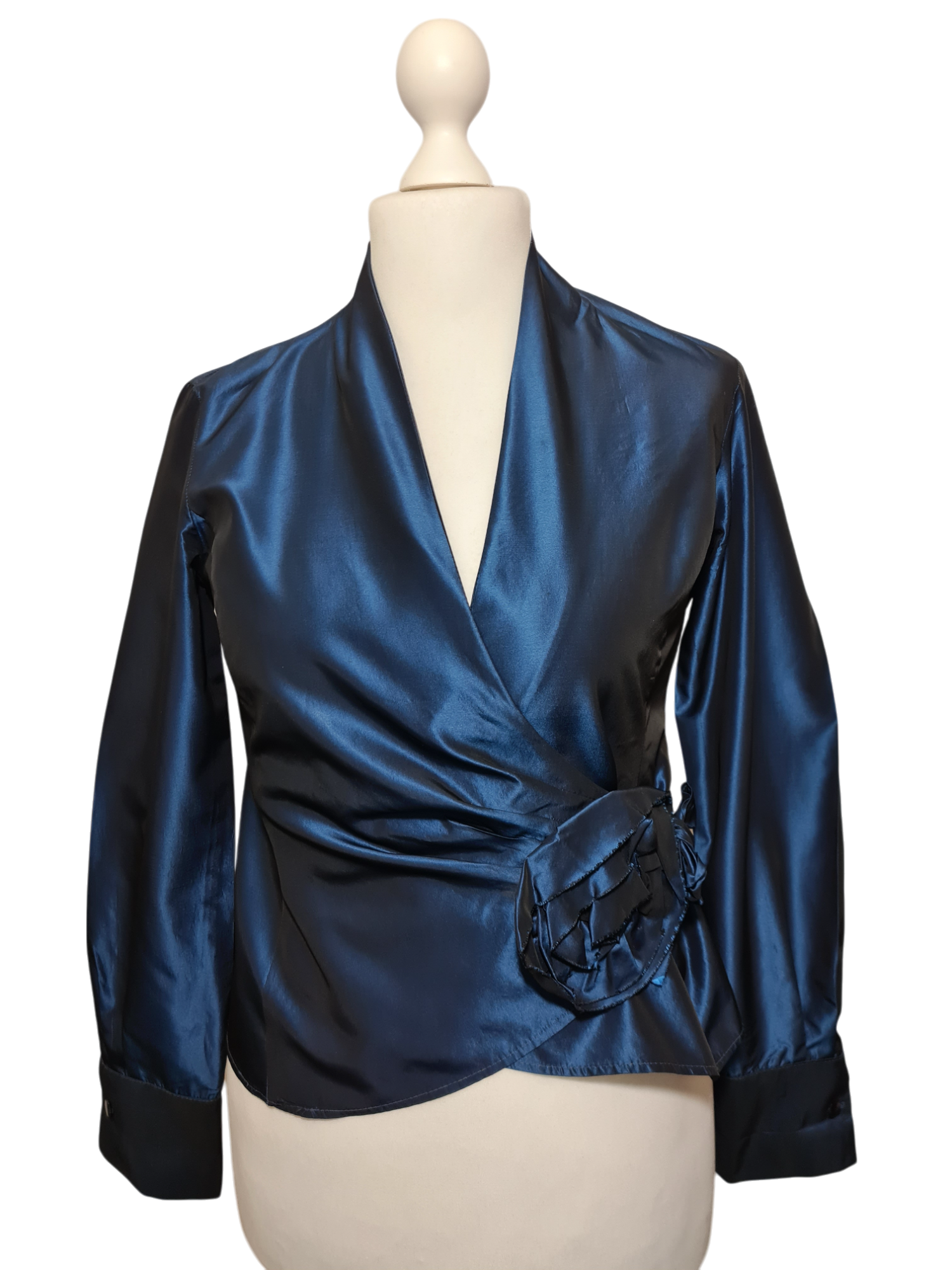 Veste de fête bleue Zara Woman des années 2000 EMMAUS