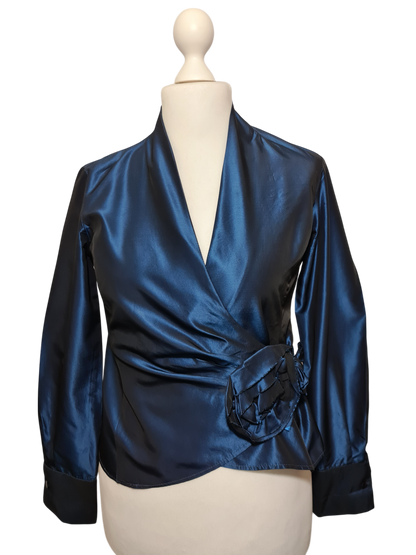 Veste de fête bleue Zara Woman des années 2000 EMMAUS