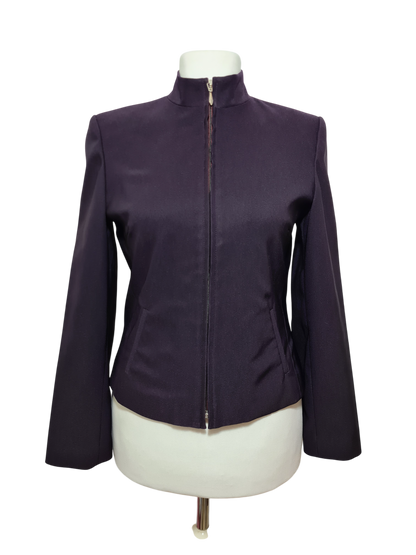 Veste violette zippée Burton coupe ajustée et col montant des années 90-2000 EMMAUS