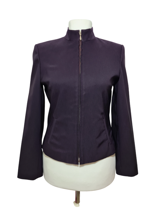 Veste violette zippée Burton coupe ajustée et col montant des années 90-2000 EMMAUS